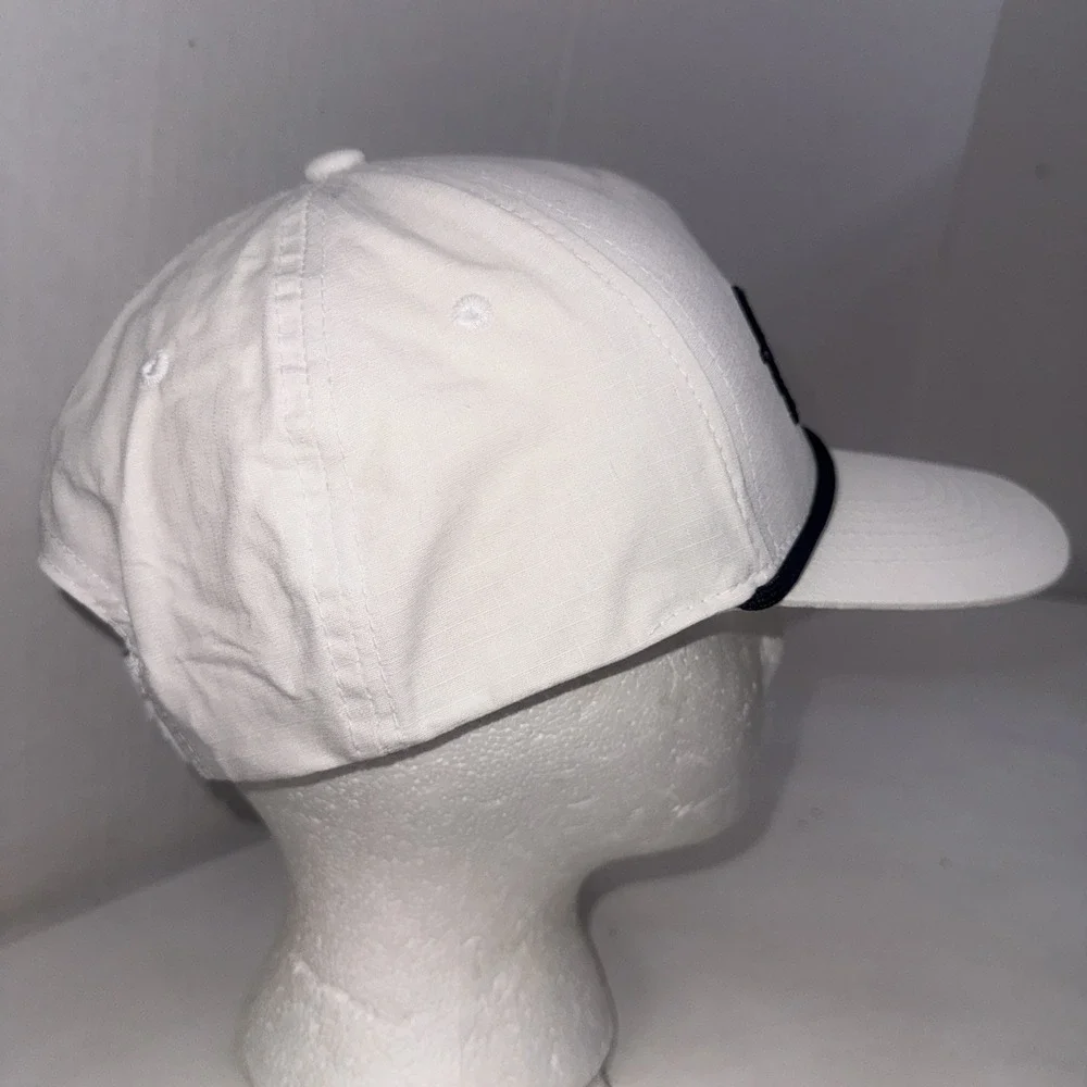 Burlebo White Rope Hat Georgia Black Embroidered Script Southern Ball Cap